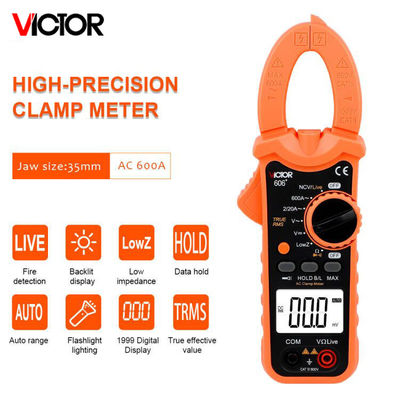 VICTOR Digital Clamp Meter 5999 compte C.C à C.A. 600V 600A avec la lampe-torche vivante de NCV