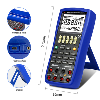VICTOR15+ Calibrateur de processus multifonctionnel Instrument portatif à batterie pour mesurer et obtenir des paramètres avec étalonnage de pression