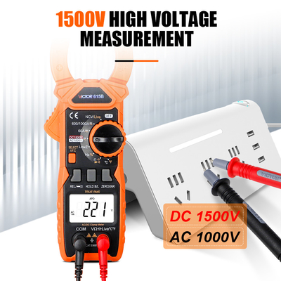 VICTOR 615B DC 1500V 1000A True RMS AC DC Multimètre à pince numérique avec pinceur à énergie solaire NCV en direct