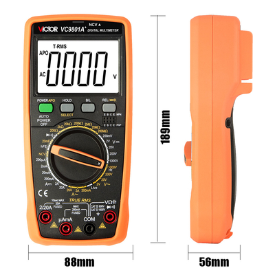 Victor VC9804A+ 9804 Multimètre de poche True RMS AC DC 1000V 20A multimètre numérique