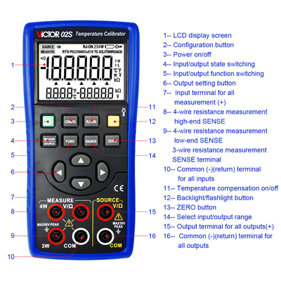 Calibrateur RTD Calibrateur de procédé à thermocouple multifonction Calibrateur de température Calibrateur Tc et calibrateur RTD