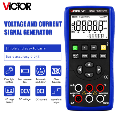 VICTOR 04S Testeur d'étalonnage de la source de tension/mA Simulateur d'étalonnage de la température de la source d'émetteur d'étalonnage