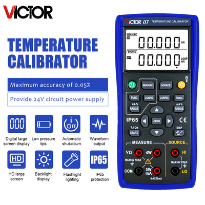 VICTOR 07 Calibrateur de température Calibrateur de procédé multifonctionnel Calibrateur de thermocouple