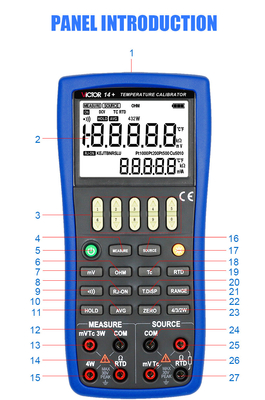 Calibrateur de température VICTOR14+ RTD Calibrateur de processus multifonctionnel de mesure