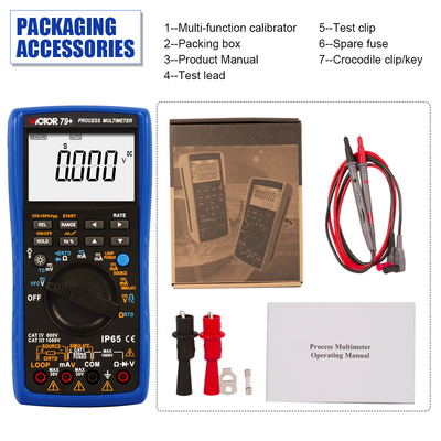 VICTOR 79+ Résistance du multimètre de processus 400 ohm fréquence du thermocouple 100 Hz boucle 24V multimètre numérique