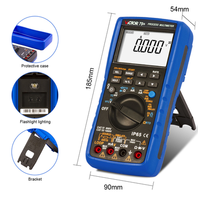 VICTOR 79+ Résistance du multimètre de processus 400 ohm fréquence du thermocouple 100 Hz boucle 24V multimètre numérique
