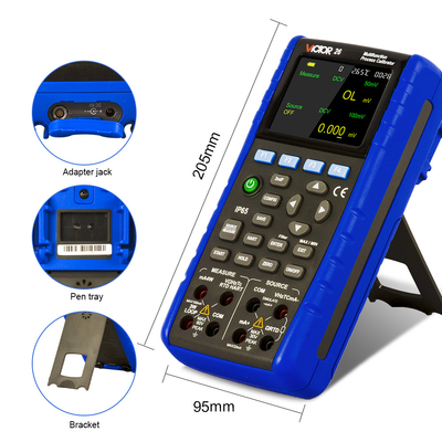 VICTOR 26 Calibrateur de processus multifonctionnel Générateur de signal avec une précision de 0,01% 5 chiffres Circuit de boucle d'affichage 24V IP65