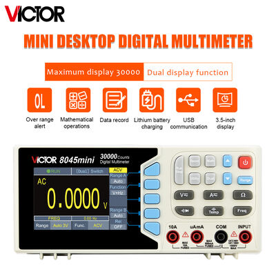 VICTOR 8045 mini multimètre de Table de taille 30000 comptes multimètre de type banc DMM avec affichage coloré