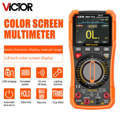 VICTOR 9801Pro Multimètre numérique avec écran TFT